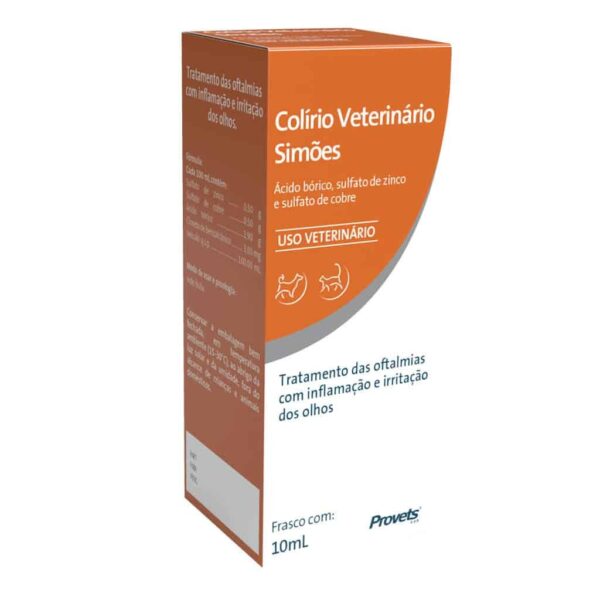 Colírio Veterinário 10ml para Cães e Gatos Provets Simões