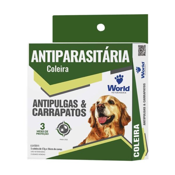 Coleira Antipulgas e Carrapatos para Cães Tamanho Único World Veterinária