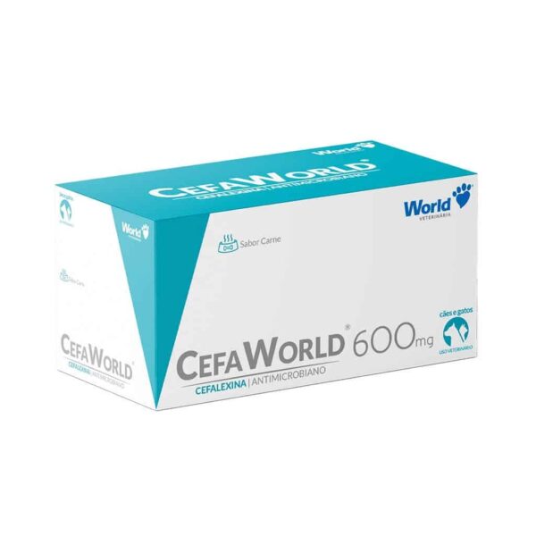 Antibiótico Cefaworld 600mg Display 10un de 12 comprimidos World Veterinária