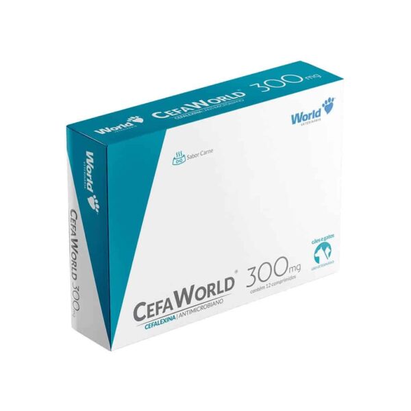 Antibiótico Cefaworld 300mg 12 comprimidos World Veterinária