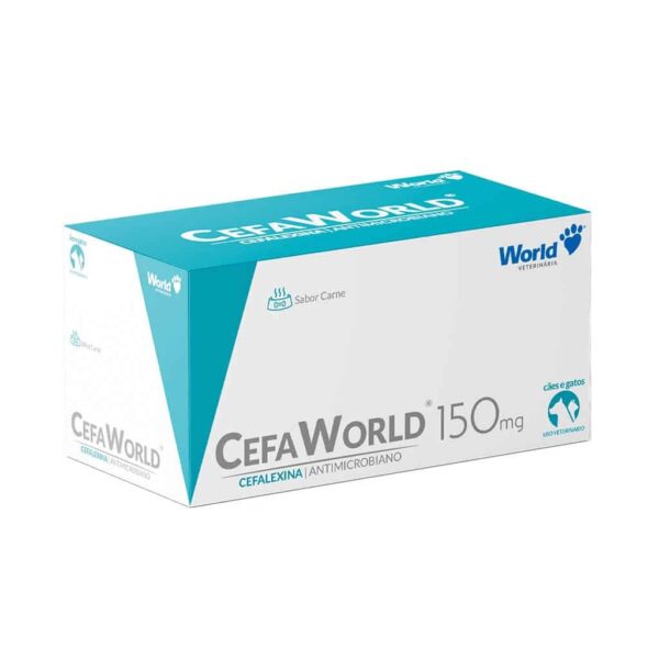 Antibiótico Cefaworld 150mg Display 10un de 12 comprimidos World Veterinária