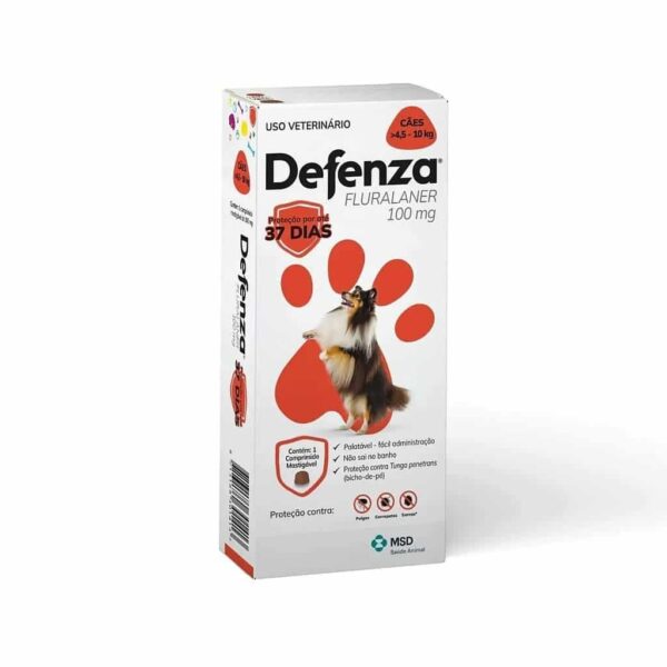 Antipulgas e Carrapatos Defenza 100mg para Cães de 4,5kg a 10kg MSD Saúde Animal