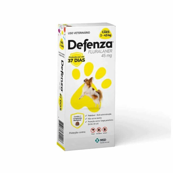 Antipulgas e Carrapatos Defenza 45mg para Cães de 2kg a 4,5kg MSD Saúde Animal