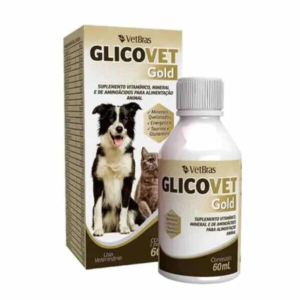 Suplemento Vitamínico Glicovet Gold para Cães e Gatos 60ml VetBras