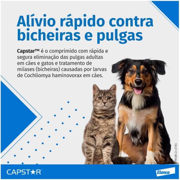 Antipulgas Capstar 11 mg para Cães e Gatos até 11,4 kg  6 comprimidos Elanco - Image 2