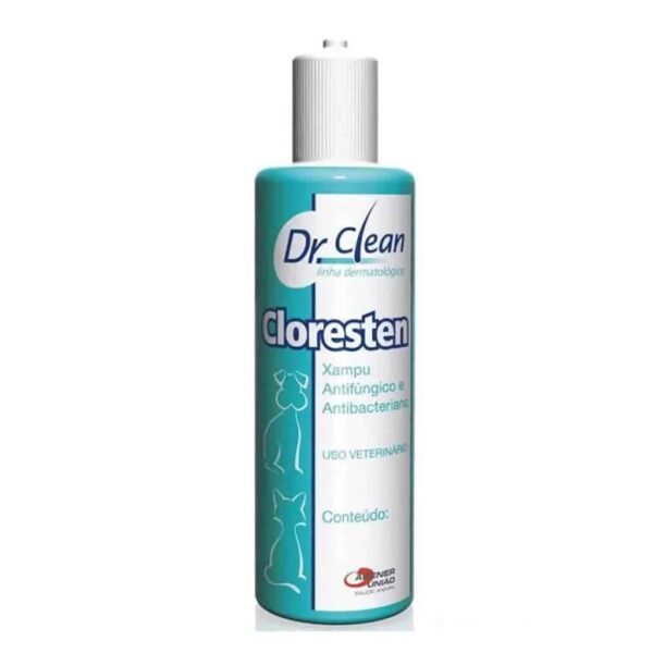 Shampoo Cloresten Antifúngico e Bacteriano Dr.Clean Cães e Gatos 200ml