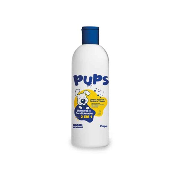 Shampoo e Condicionador Pups 2 em 1 500ml para Cães Pethy Group