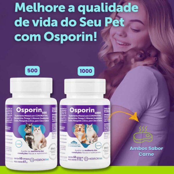 Suplemento Mineral Osporin 1000 Para Cães e Gatos Hebron Vet - Image 2