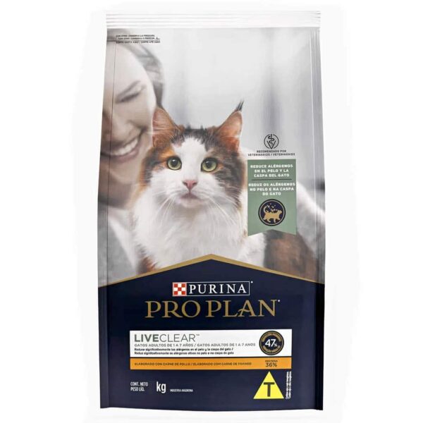 Ração Pro Plan Cat Adult Live Clear Nestlé Purina 1kg